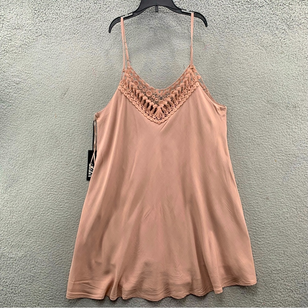 Lulus Dress Womens M Dusty Pink Lace Embroidered Mini Slip Sleeveless Lined NWT
